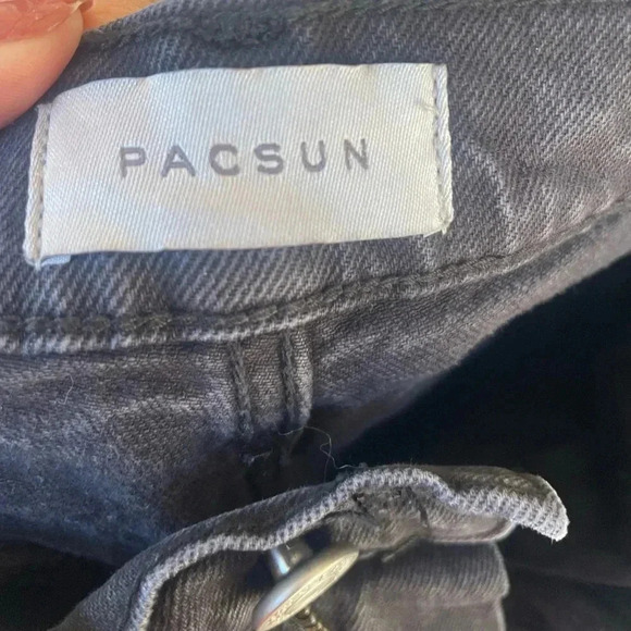 PACSUN women’s black wash stretch crop boot sz 24 denim jeans preloved - Picture 10 of 10